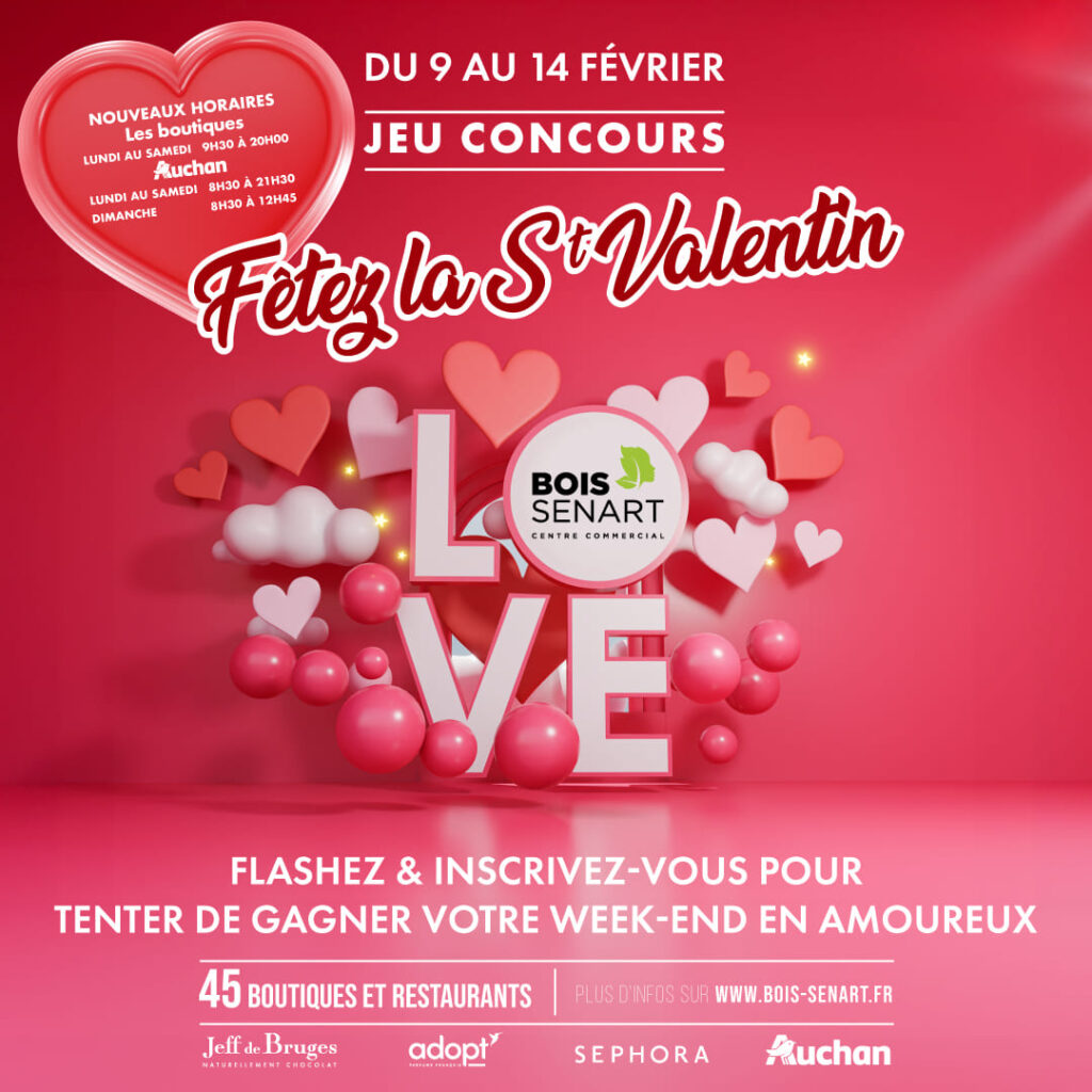 Saint-Valentin au centre commercial Bois Sénart, Cesson